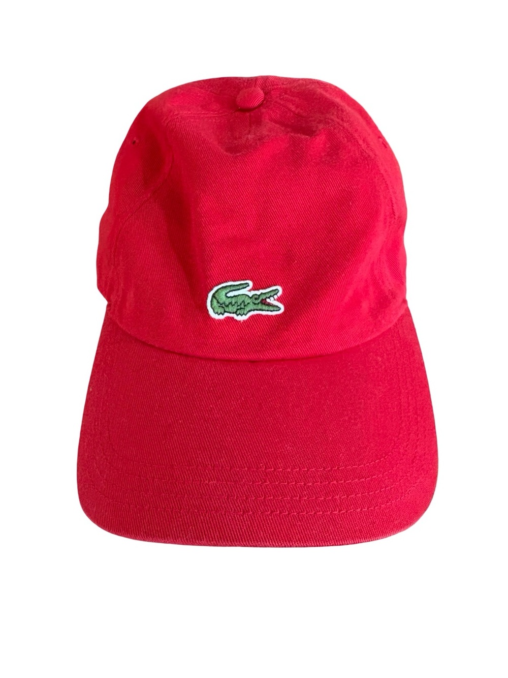 Lacoste Red Baseball Cap Hat Crocodile Logo One Size Cotton Preppy Unisex